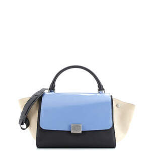 Celine Small Trapeze Bag Leather with Patent